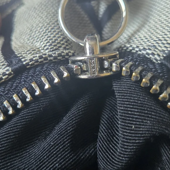 Coach Signature Canvas Shoulder Bag in Black and Gray - Picture 10 of 11